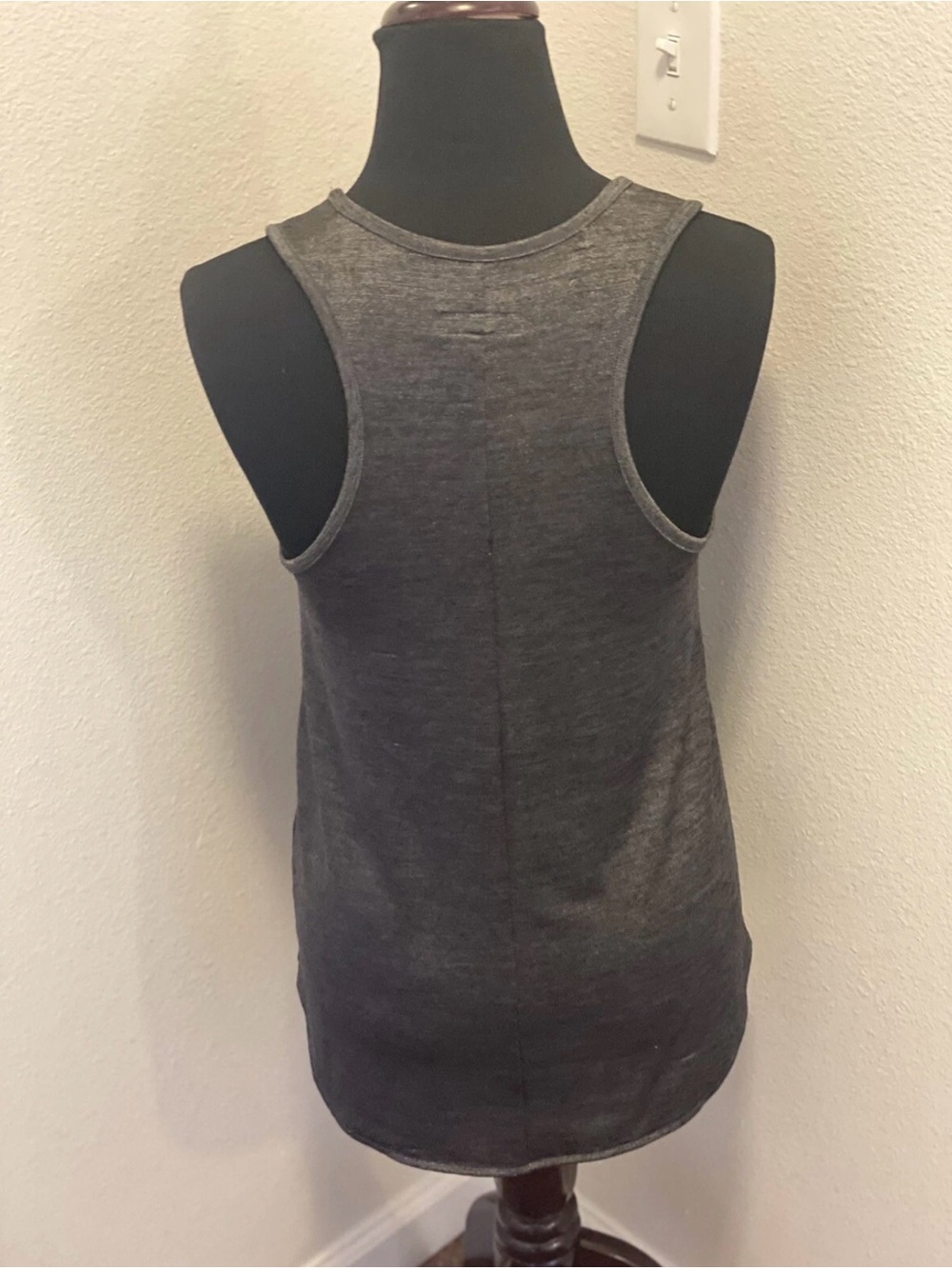 Rag & Bone Tunic Top Semi Sheer Sleeveless Gray Shirt Metallic M - Picture 6 of 8